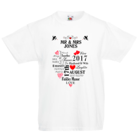 Печать на футболке Свадебное сердце, Печать на футболках, чашках, кепках. Индивидуальный дизайн