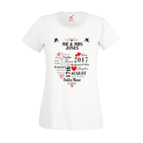 Печать на футболке Свадебное сердце, Печать на футболках, чашках, кепках. Индивидуальный дизайн