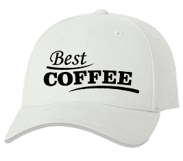 Печать на кепке промо Лучший кофе, Печать на футболках, чашках, кепках. Индивидуальный дизайн