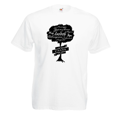 Печать на футболке Дерево любви, Печать на футболках, чашках, кепках. Индивидуальный дизайн