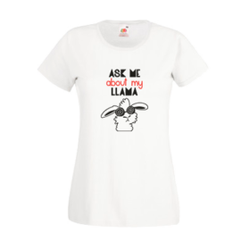 Печать на футболке Прикольная лама, Печать на футболках, чашках, кепках. Индивидуальный дизайн