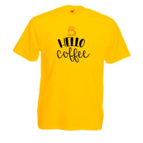 Печать на футболке Кофе привет, Печать на футболках, чашках, кепках. Индивидуальный дизайн
