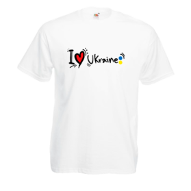 Печать на футболке Люблю Украину, Печать на футболках, чашках, кепках. Индивидуальный дизайн