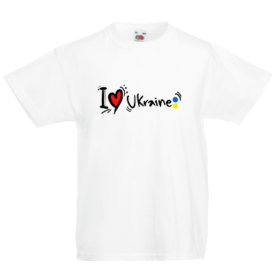 Друк на футболці Люблю Україну, Друк на футболках, чашці, кепці. Індивідуальний дизайн