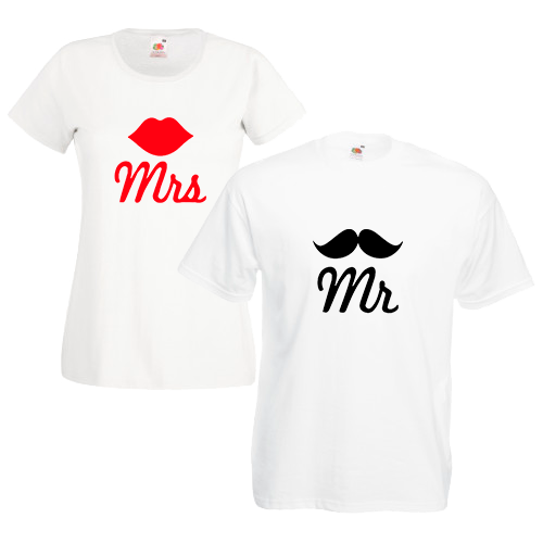 Печать на парных футболках Муж и Жена, Печать на футболках, чашках, кепках. Индивидуальный дизайн