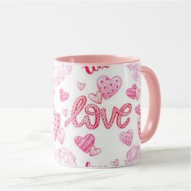 Чашка «Love: Розовый узор»
