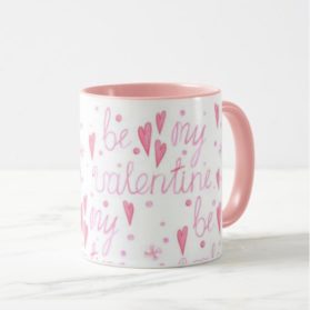 Чашка «Будь моим Валентином: Акварель»